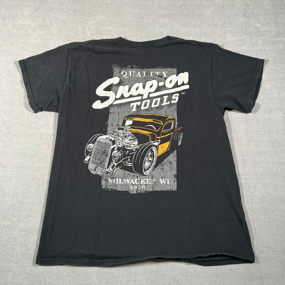 Snap-on Tools Graphic Hot Rod Car Short Sleeve T-Shirt Mens M Black Cotton